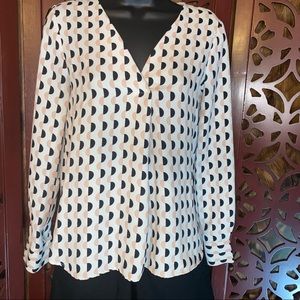 Ann Taylor Women White Long Sleeve Blouse